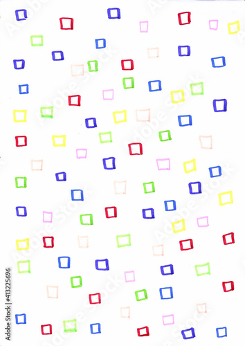 Hand drawing of Colorful Square shape