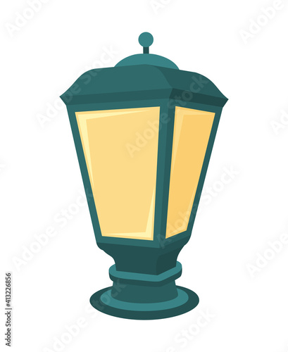 Colorful cartoon street lantern