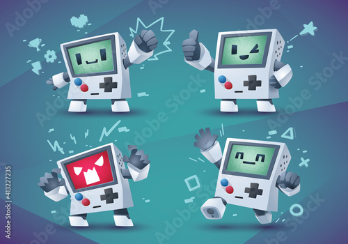 classic video game robot mascot character