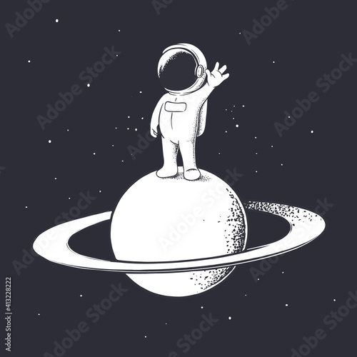 astronaut welcomes us on Saturn