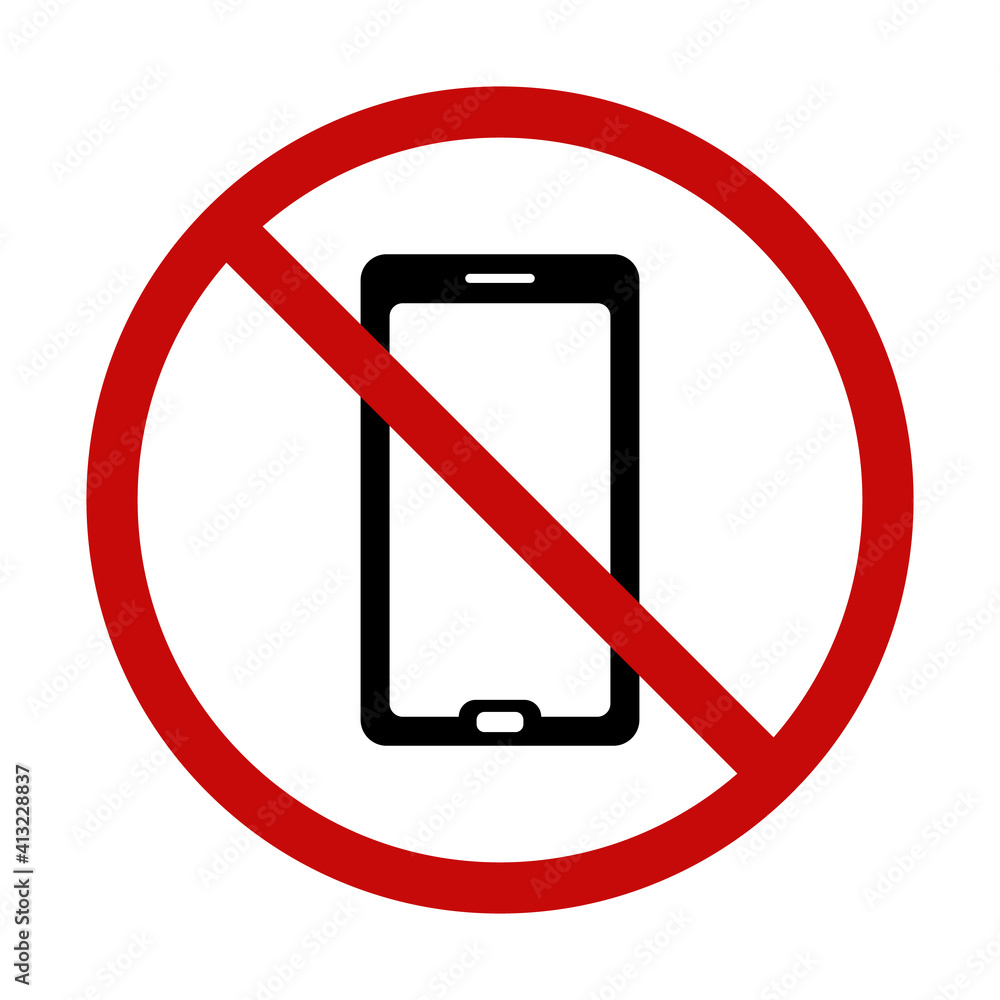 Icon prohibiting the use of the phone. Vector prohibiting phone icon. The icon prohibiting the phone in various public places. Icon prohibiting the use of the phone. Vector prohibiting phone icon. The icon prohibiting the phone in various public places.