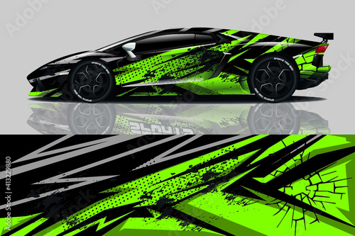 Car wrap graphic racing abstract background for wrap and vinyl sticker
