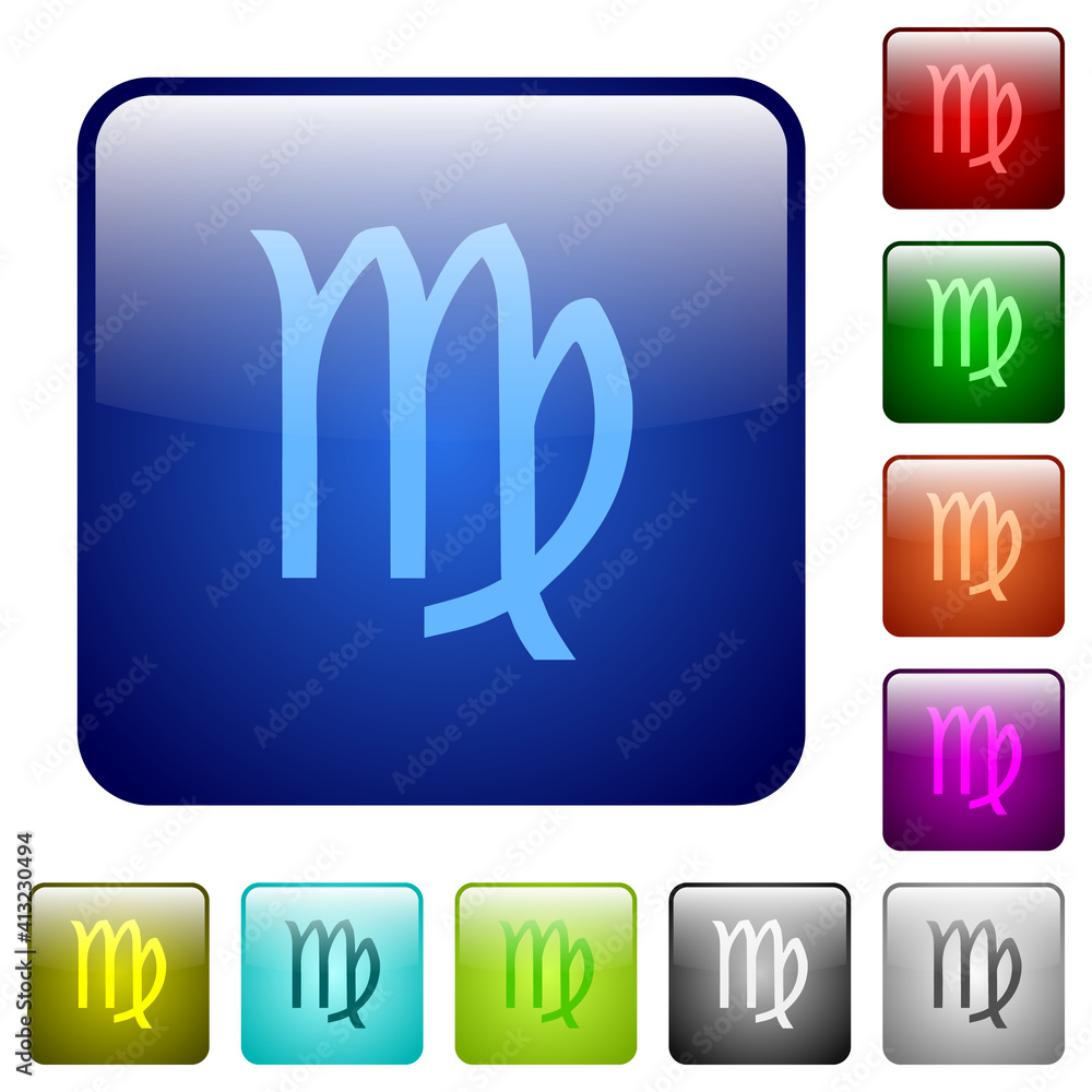 virgo zodiac symbol color square buttons virgo zodiac symbol color square buttons