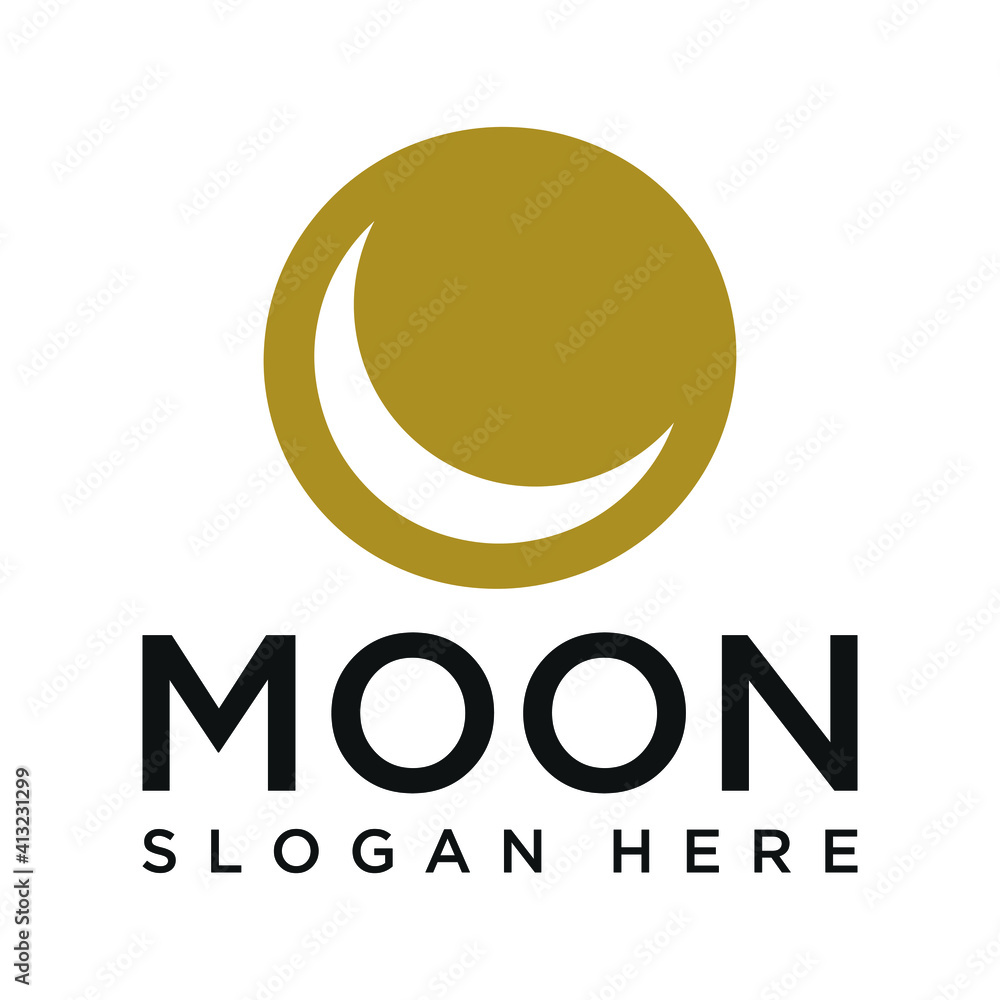 Creative Moon Logo Vector With Circle Shape Graphic Creative Moon Logo Vector With Circle Shape Graphic