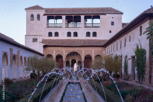 Beautiful gardens and architecture of the alhambra