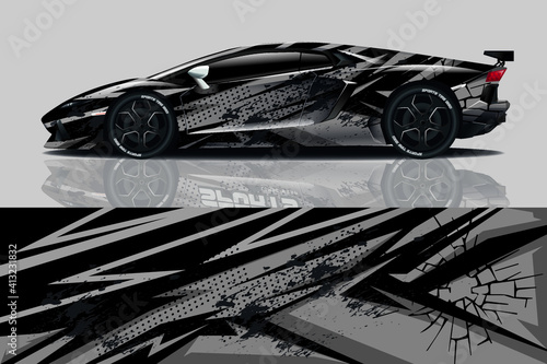Car wrap graphic racing abstract background for wrap and vinyl sticker