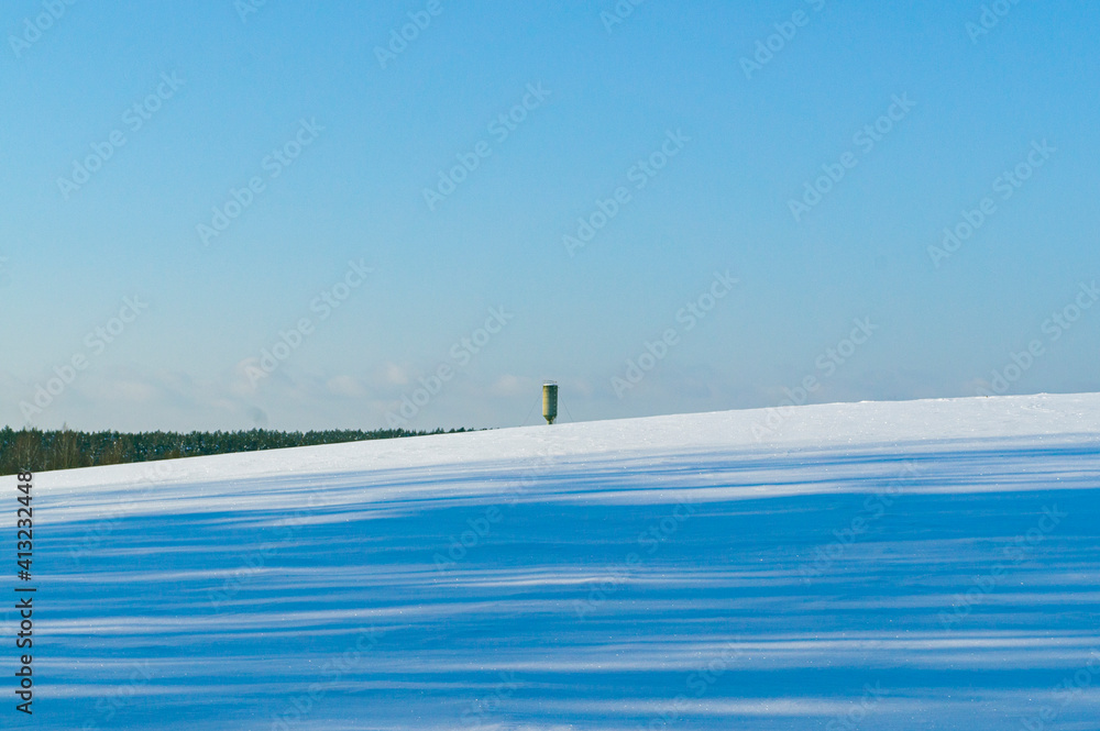 Empty clean winter landscape on a sunny day Empty clean winter landscape on a sunny day