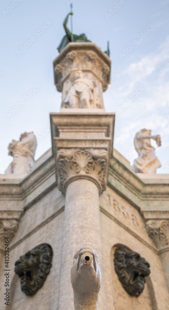 Helvetian confederation statue fountain in Bern