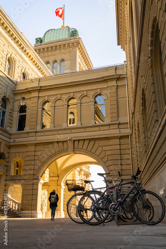 Wallpaper Mural Bicycles at the Helvetian Confederation in Bern Torontodigital.ca