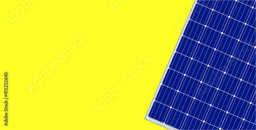 solar panel isolated on yellow photovoltaic renewable energy