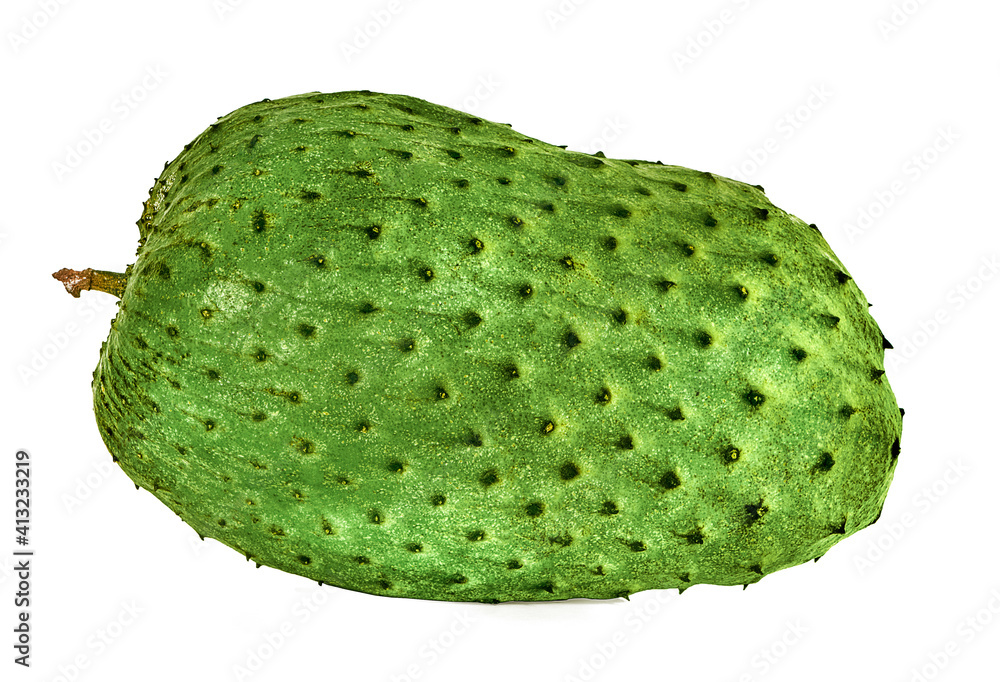 Soursop, Prickly Custard Apple isolated on white Soursop, Prickly Custard Apple isolated on white