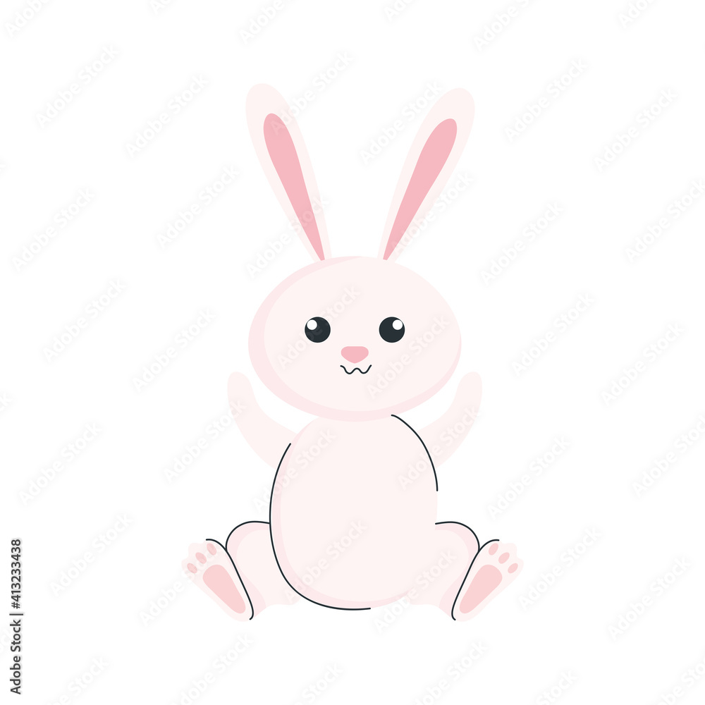 cute little rabbit rodent seasonal icon vector illustration design cute little rabbit rodent seasonal icon vector illustration design
