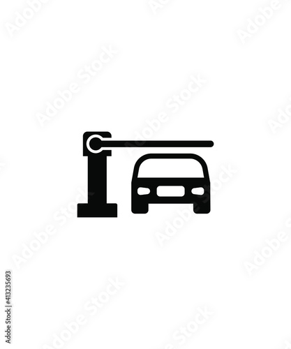 barrier with car icon,vector best flat icon.