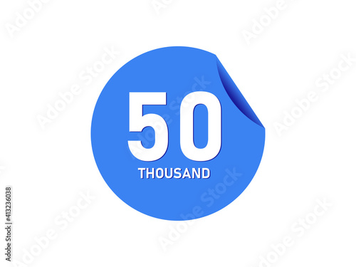 50 Thousand texts on the blue sticker