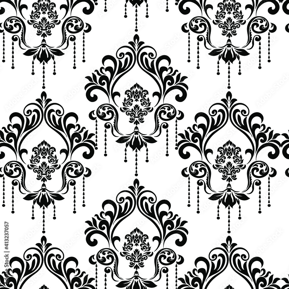 Set of Oriental vector damask patterns for greeting cards and wedding invitations. Set of Oriental vector damask patterns for greeting cards and wedding invitations.