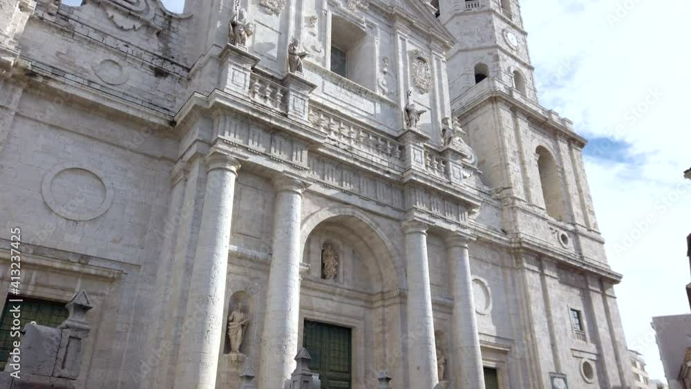 Front facade and tower of Valladolid Cathedral, Spain Front facade and tower of Valladolid Cathedral, Spain
