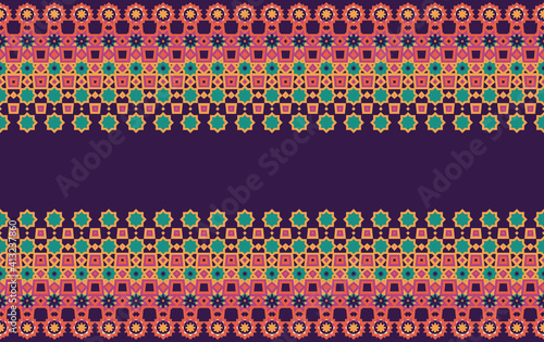  Multi-colored, colorful pattern on a blue background