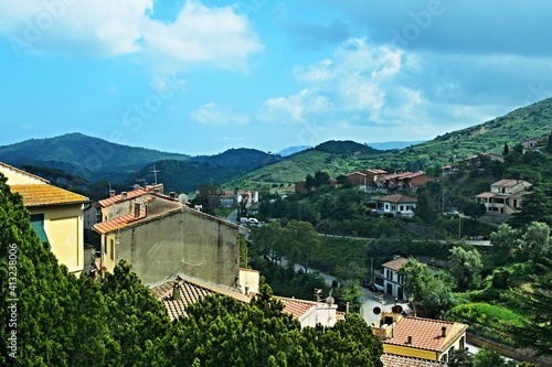 Italy-A view from the town Rio Nell´elba on the island of Elba