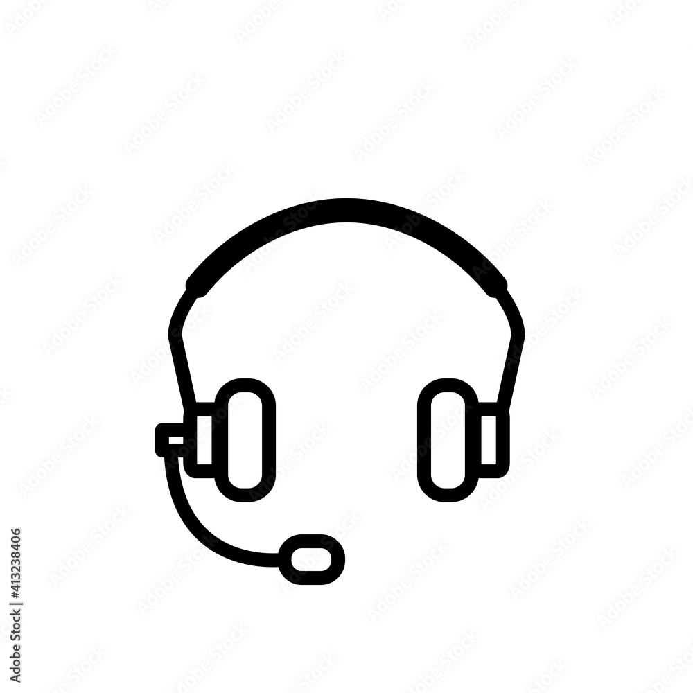 Earphone Headset Icon Design Vector Template Illustration Earphone Headset Icon Design Vector Template Illustration