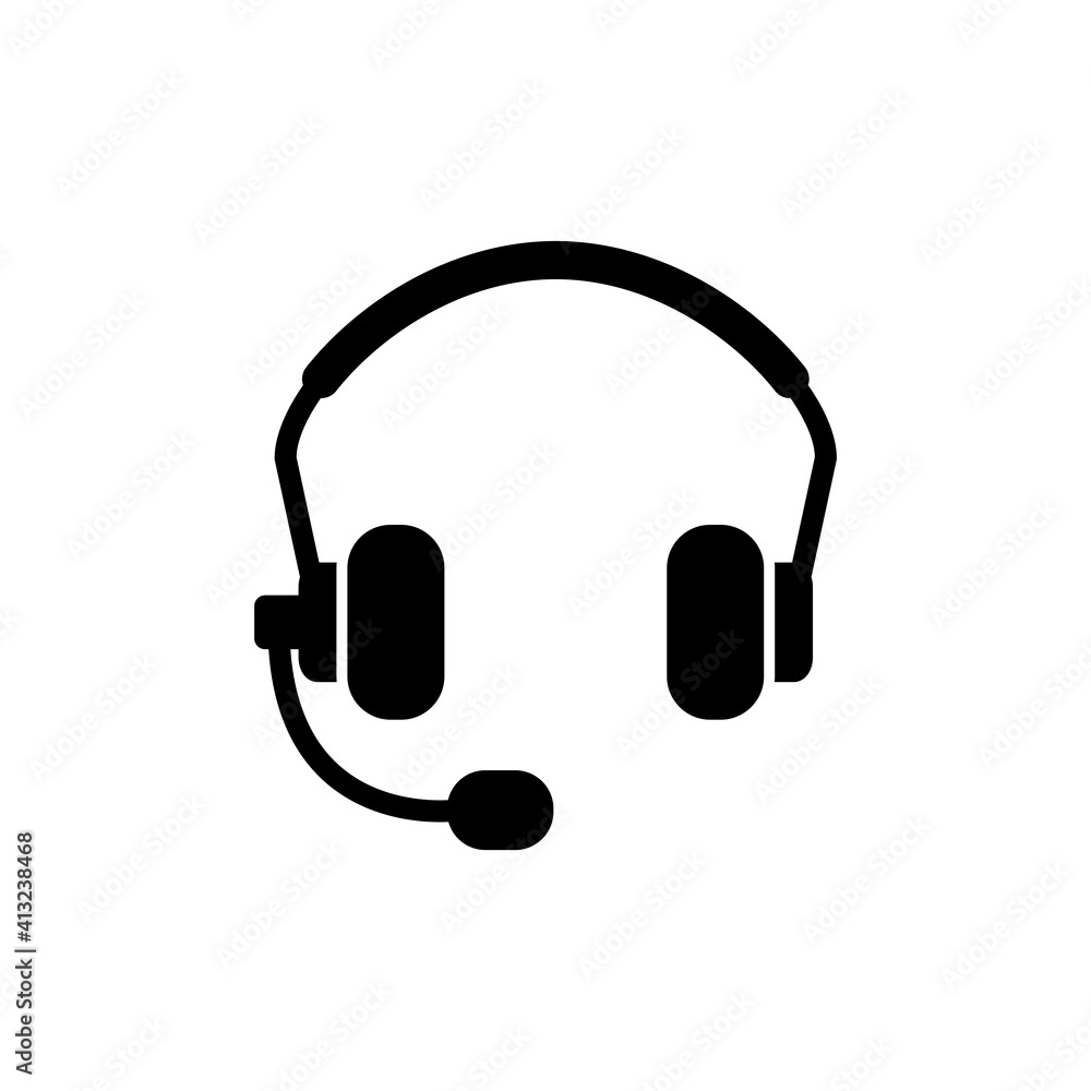 Earphone Headset Icon Design Vector Template Illustration Earphone Headset Icon Design Vector Template Illustration