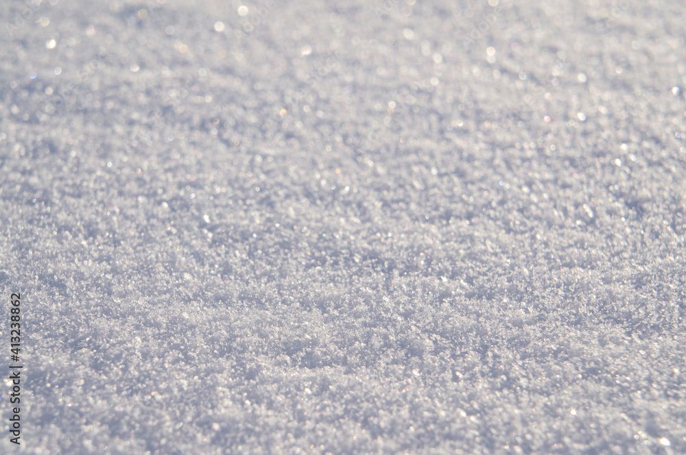 Light texture of winter snow close up Light texture of winter snow close up