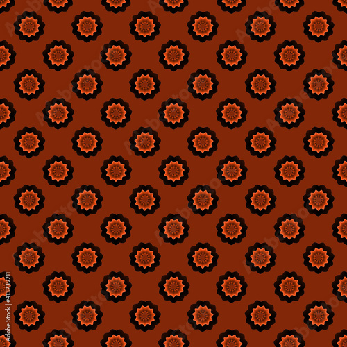 Abstract, two-tone flower on an orange background