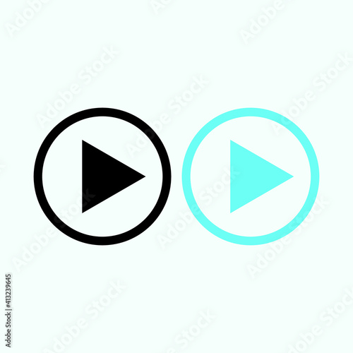 Free Download Play button icon in trendy flat style isolated on grey background. Play symbol for your web site design, logo, app, UI. Vector illustration - GFXLoad