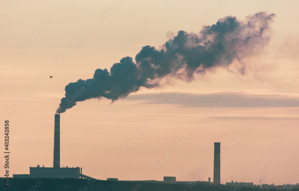 Smoke from chimneys of a metallurgical plant. Technologies Smoke from chimneys of a metallurgical plant. Technologies