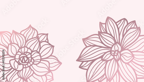 Background from lotus flower. Hand-drawn. Pink background, lotus. Vector illustration on white background