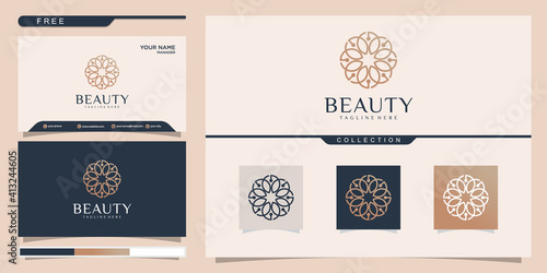luxury abstract boutique that inspire beauty, yoga and spa. logo design and business card