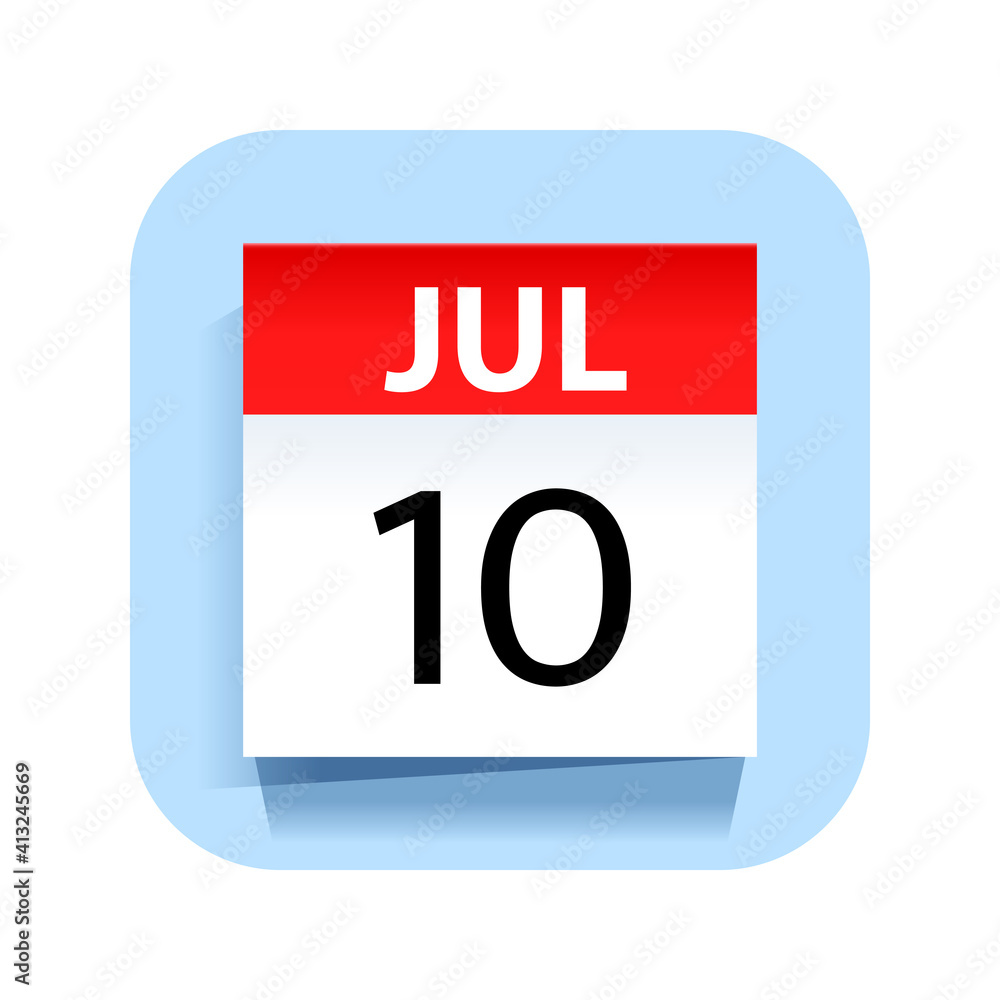 July 10. Calendar Icon. Vector Illustration. July 10. Calendar Icon. Vector Illustration.