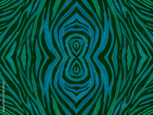 Seamless Ethnic Pattern. Abstract Animal Textile Design. Watercolor Wildlife Wallpaper. Dark Tiger Fur. Zoo Wave Stripe. Ethnic Texture. Camouflage Safari Ornament. Zebra Fur. Ethnic Print.