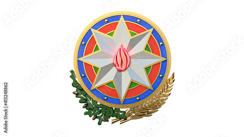 Canvastavla Azerbaijan gerb emblem 4k