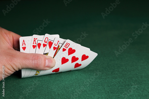 Cuadro en lienzo royal flush in poker