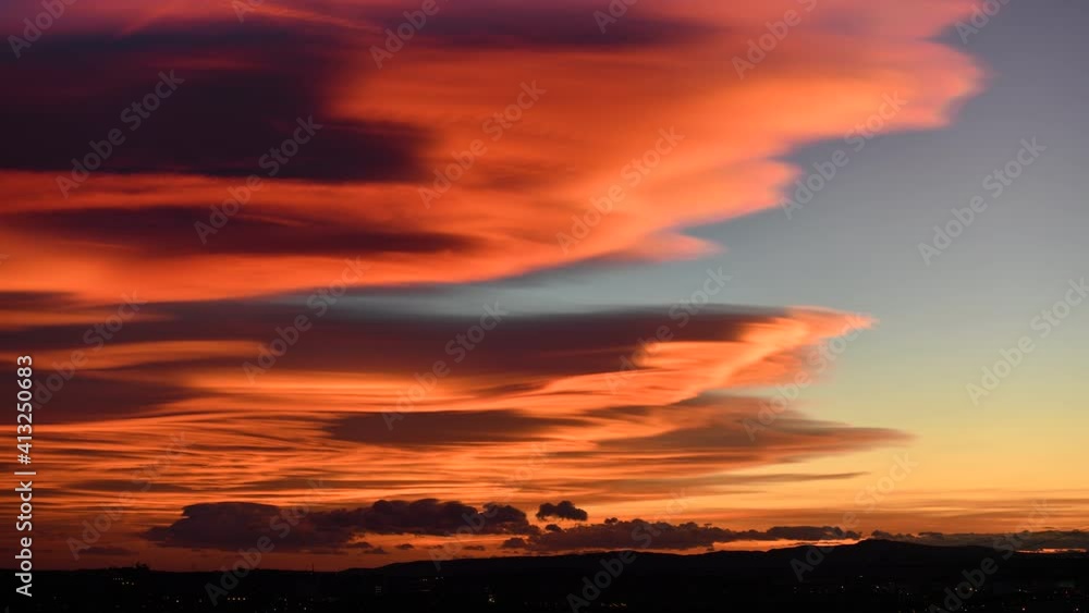 Sunset sky over city in evening Sunset sky over city in evening