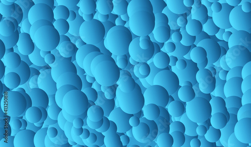 Bubbles in water on blue background