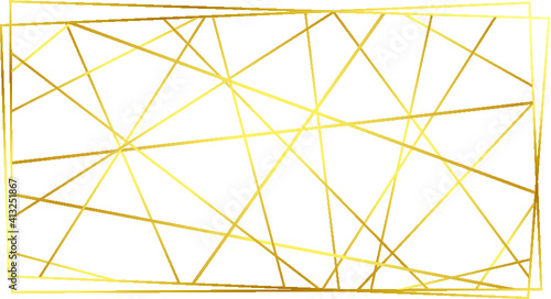 Modern contemporary art-deco style gold polygonal line pattern