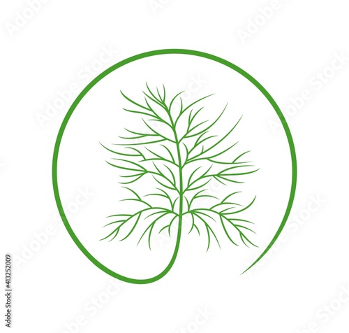 Dill logo. Isolated dill on white background