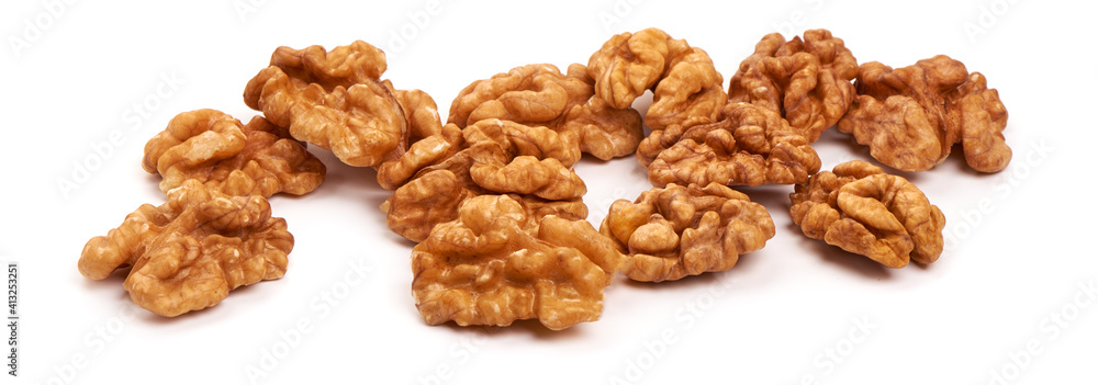 Walnut kernel, Nuts, isolated on white background Walnut kernel, Nuts, isolated on white background