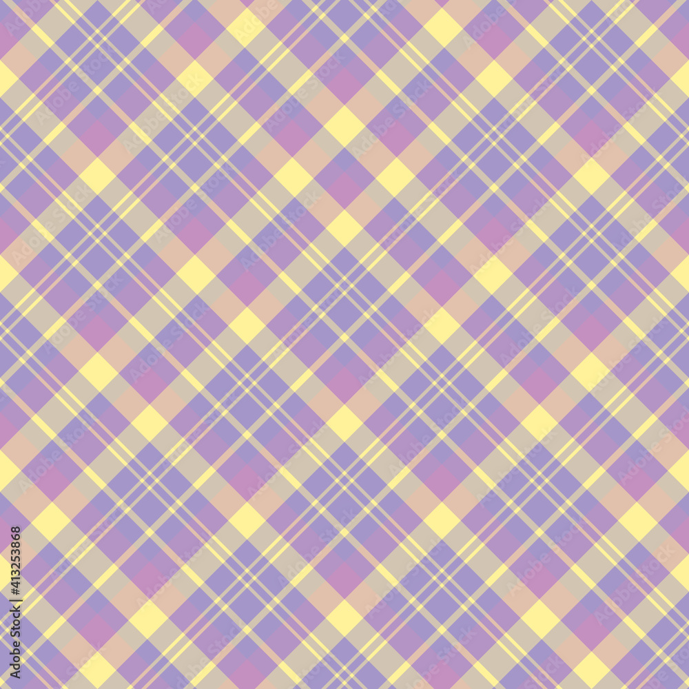 Seamless pattern in great yellow and violet colors for plaid, fabric, textile, clothes, tablecloth and other things. Vector image. 2