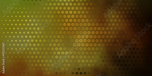 Dark Green, Yellow vector pattern with circles.