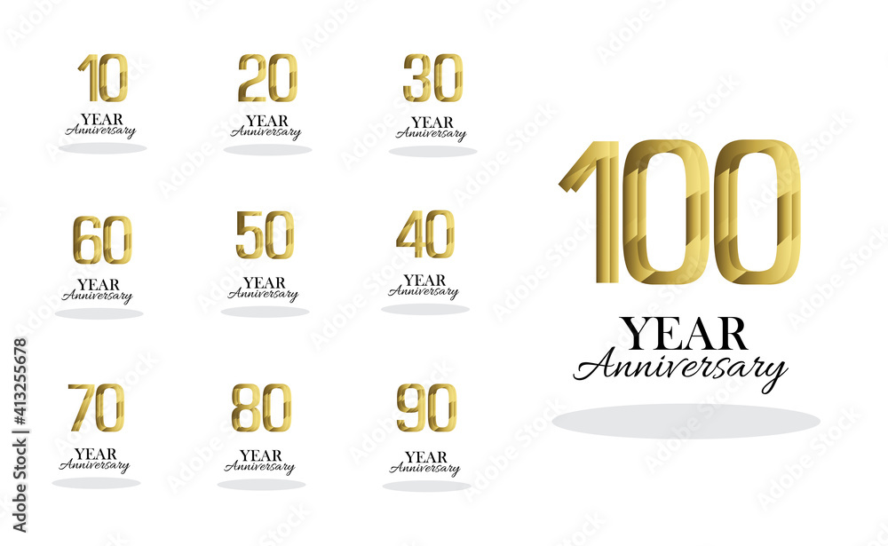 Fototapeta premium Set Year Anniversary Logo Vector Template Design Illustration