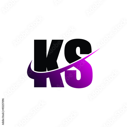 Letter KS simple logo design vector