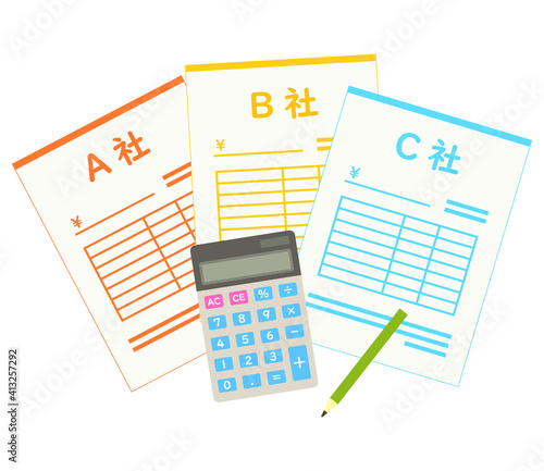 3社の見積もりを比較するイメージ