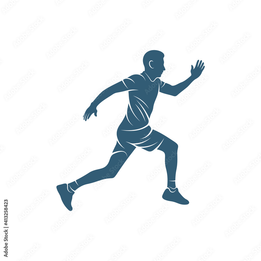 Man runner athletic logo design vector. Icon Symbol. Template Illustration. Creative design