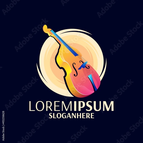 contrabass guitar logo design gradient