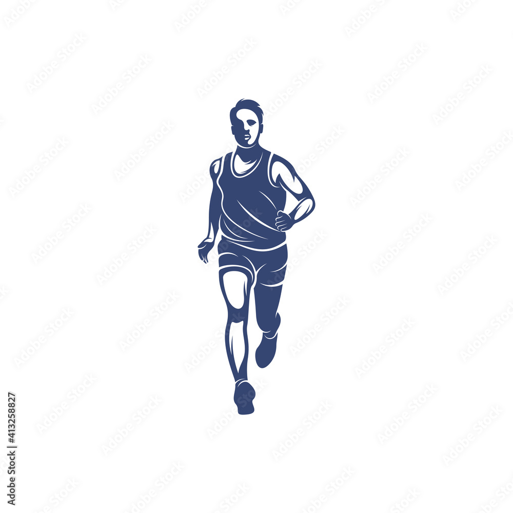 Man runner athletic logo design vector. Icon Symbol. Template Illustration. Creative design Man runner athletic logo design vector. Icon Symbol. Template Illustration. Creative design