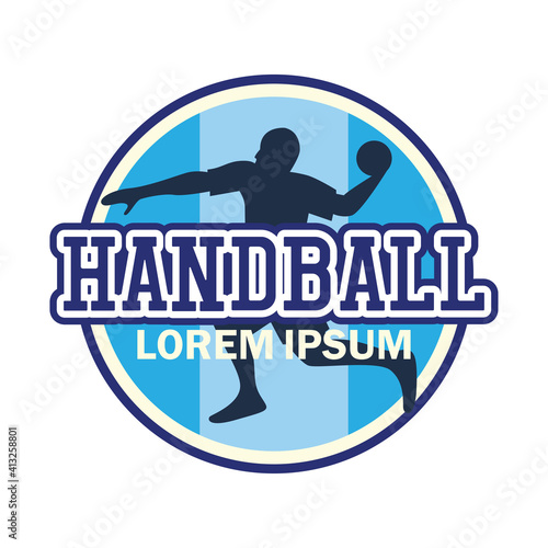 handball logo with text space for your slogan tag line, vector illustration