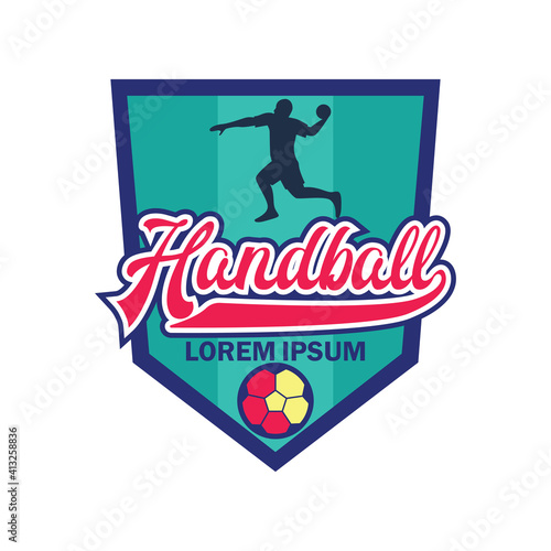 handball logo with text space for your slogan tag line, vector illustration
