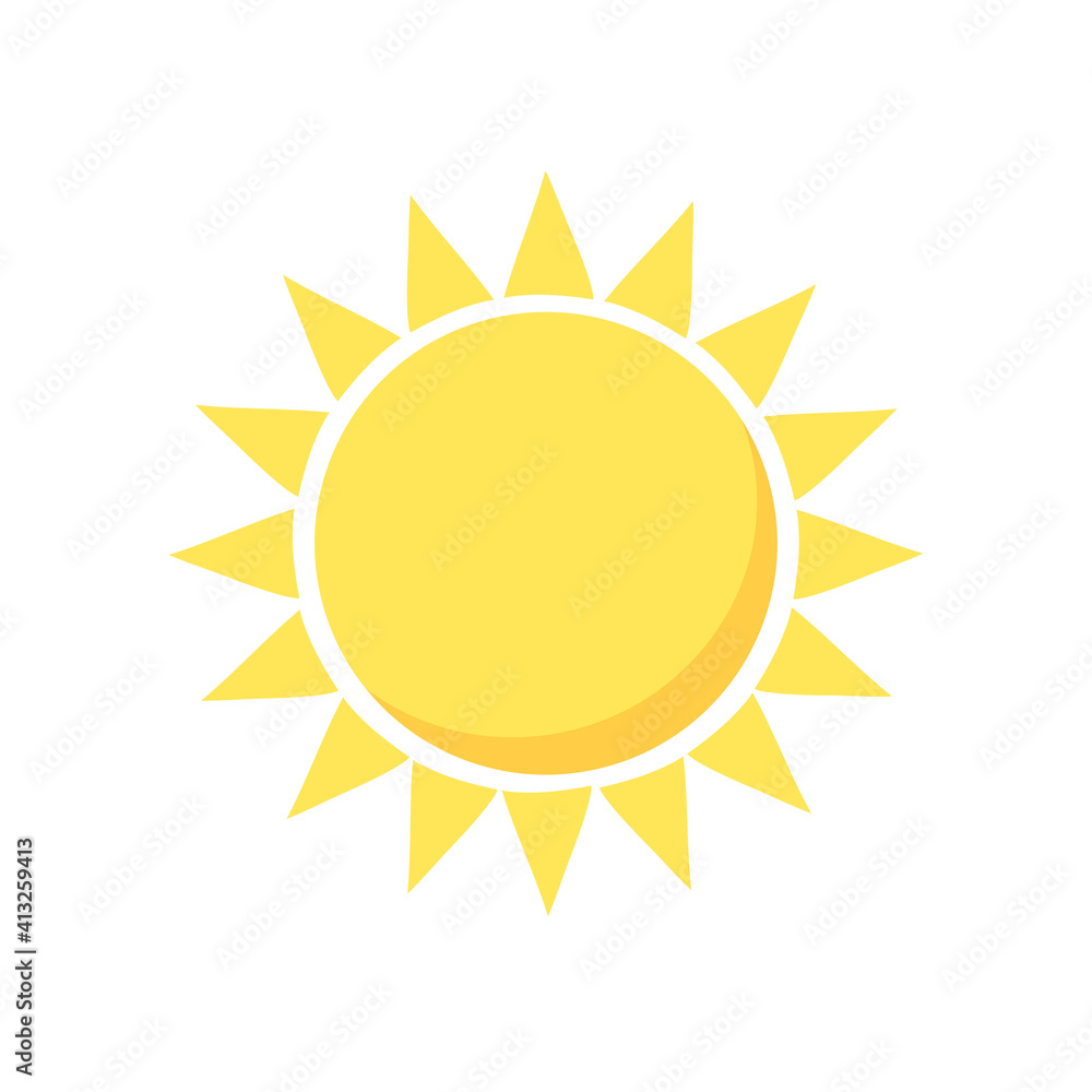 Sun icon symbol isolated on white backgorund. Vector stock Sun icon symbol isolated on white backgorund. Vector stock